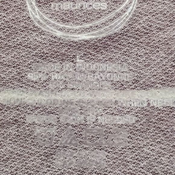 Maurices Purple and White Striped Short Sleeve Blouse - Picture 6 of 6